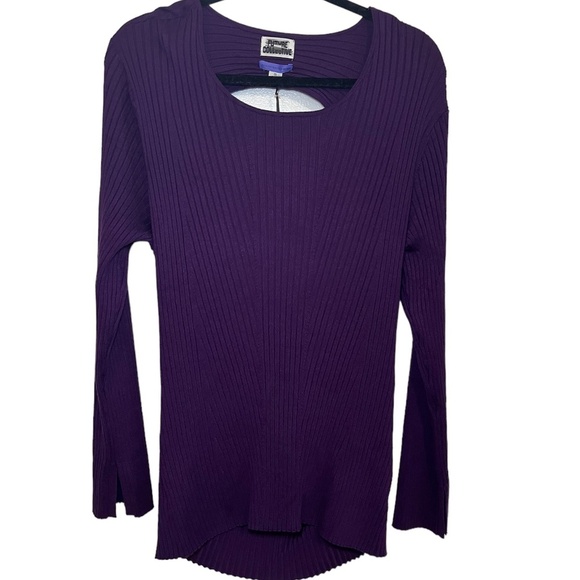 Kahlana Garfield Crewneck Twisted Open Back Purple Sweater Size: 3X - Picture 4 of 7
